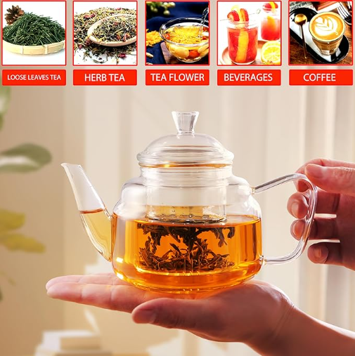 Small Glass Teapot with Removable Infuser