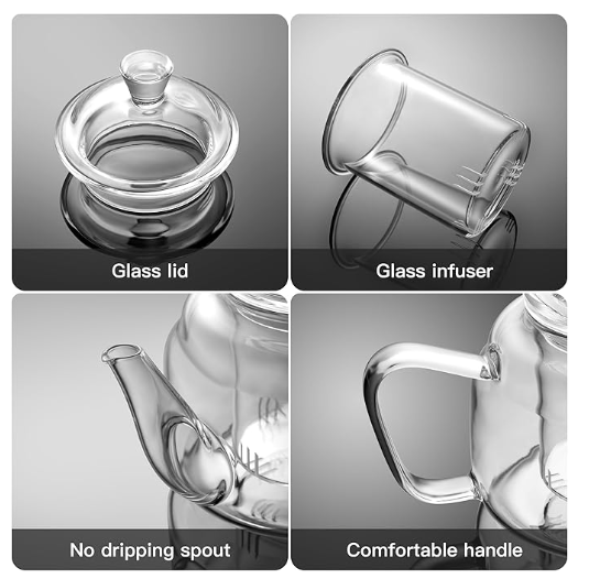 Small Glass Teapot with Removable Infuser